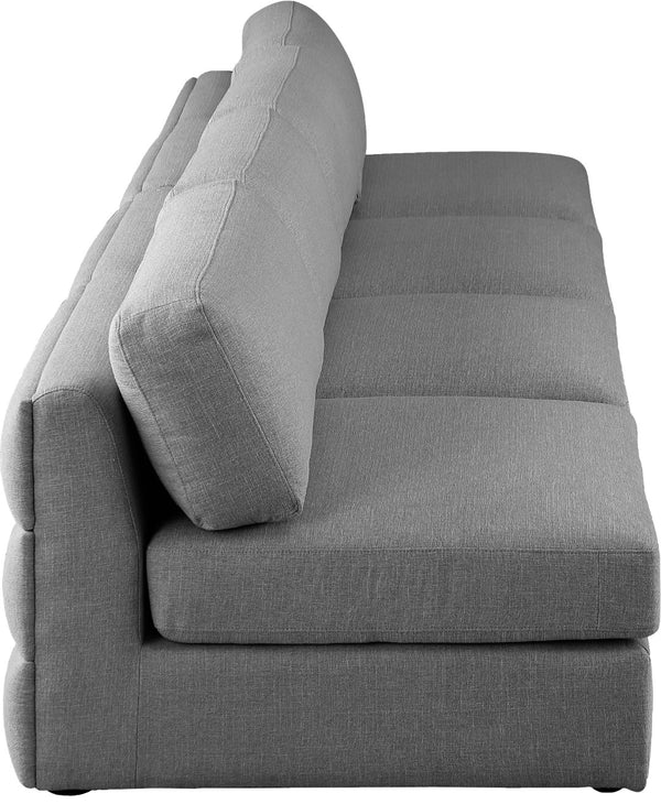 Beckham Linen Textured Fabric / Engineered Wood / Foam Contemporary Grey Durable Linen Textured Fabric Modular Sofa - 152" W x 38" D x 32.5" H