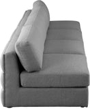 Beckham Linen Textured Fabric / Engineered Wood / Foam Contemporary Grey Durable Linen Textured Fabric Modular Sofa - 152" W x 38" D x 32.5" H