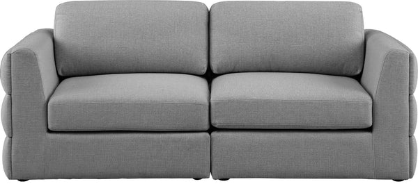 Beckham Linen Textured Fabric / Engineered Wood / Foam Contemporary Grey Durable Linen Textured Fabric Modular Sofa - 76" W x 38" D x 32.5" H