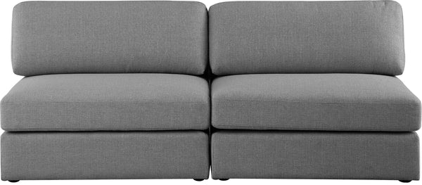 Beckham Linen Textured Fabric / Engineered Wood / Foam Contemporary Grey Durable Linen Textured Fabric Modular Sofa - 76" W x 38" D x 32.5" H