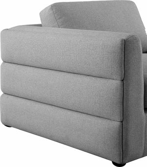 Beckham Linen Textured Fabric / Engineered Wood / Foam Contemporary Grey Durable Linen Textured Fabric Modular Sectional - 114" W x 76" D x 32.5" H