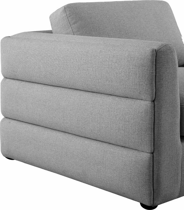 Beckham Linen Textured Fabric / Engineered Wood / Foam Contemporary Grey Durable Linen Textured Fabric Modular Sectional - 114" W x 76" D x 32.5" H