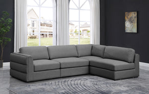 Beckham Linen Textured Fabric / Engineered Wood / Foam Contemporary Grey Durable Linen Textured Fabric Modular Sectional - 114" W x 76" D x 32.5" H