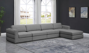 Beckham Linen Textured Fabric / Engineered Wood / Foam Contemporary Grey Durable Linen Textured Fabric Modular Sectional - 152" W x 76" D x 32.5" H