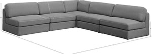 Beckham Linen Textured Fabric / Engineered Wood / Foam Contemporary Grey Durable Linen Textured Fabric Modular Sectional - 114" W x 114" D x 32.5" H