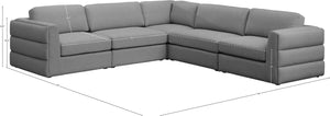 Beckham Linen Textured Fabric / Engineered Wood / Foam Contemporary Grey Durable Linen Textured Fabric Modular Sectional - 114" W x 114" D x 32.5" H