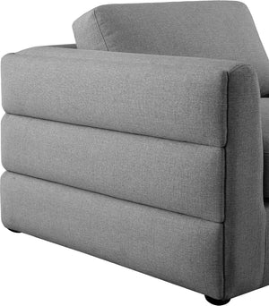 Beckham Linen Textured Fabric / Engineered Wood / Foam Contemporary Grey Durable Linen Textured Fabric Modular Sectional - 152" W x 114" D x 32.5" H