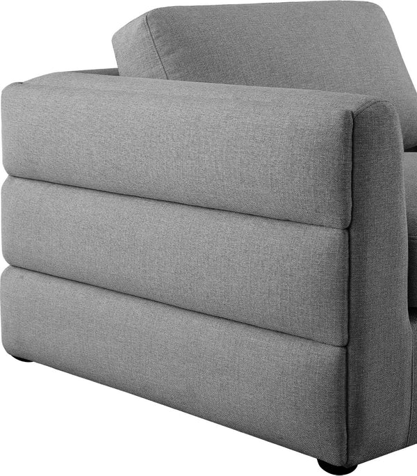 Beckham Linen Textured Fabric / Engineered Wood / Foam Contemporary Grey Durable Linen Textured Fabric Modular Sectional - 152" W x 114" D x 32.5" H