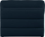 Beckham Linen Textured Fabric / Engineered Wood / Foam Contemporary Navy Durable Linen Textured Fabric Armless - 38" W x 38" D x 32.5" H