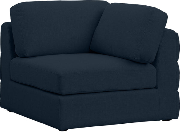 Beckham Linen Textured Fabric / Engineered Wood / Foam Contemporary Navy Durable Linen Textured Fabric Corner - 38" W x 38" D x 32.5" H