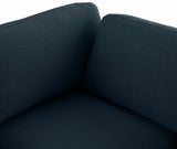 Beckham Linen Textured Fabric / Engineered Wood / Foam Contemporary Navy Durable Linen Textured Fabric Corner - 38" W x 38" D x 32.5" H