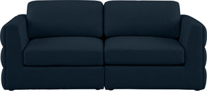 Beckham Linen Textured Fabric / Engineered Wood / Foam Contemporary Navy Durable Linen Textured Fabric Modular Sofa - 76" W x 38" D x 32.5" H