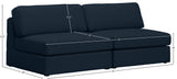 Beckham Linen Textured Fabric / Engineered Wood / Foam Contemporary Navy Durable Linen Textured Fabric Modular Sofa - 76" W x 38" D x 32.5" H