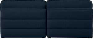 Beckham Linen Textured Fabric / Engineered Wood / Foam Contemporary Navy Durable Linen Textured Fabric Modular Sofa - 76" W x 38" D x 32.5" H