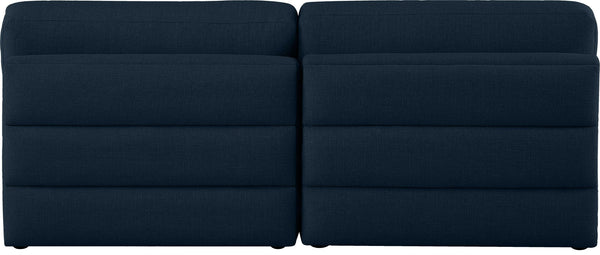 Beckham Linen Textured Fabric / Engineered Wood / Foam Contemporary Navy Durable Linen Textured Fabric Modular Sofa - 76" W x 38" D x 32.5" H