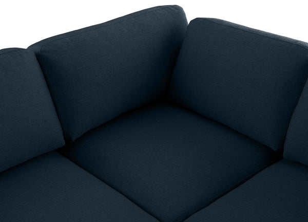 Beckham Linen Textured Fabric / Engineered Wood / Foam Contemporary Navy Durable Linen Textured Fabric Modular Sectional - 152" W x 114" D x 32.5" H