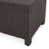 Waverly Outdoor Wicker Print Side Table, Dark Brown Noble House