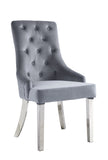 Satinka Contemporary Side Chair (Set-2) Gray Fabric(#) 68264-ACME