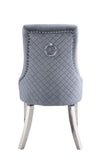Satinka Contemporary Side Chair (Set-2) Gray Fabric(#) 68264-ACME