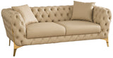 Aurora Faux Leather Contemporary Loveseat