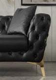 Aurora Faux Leather / Stainless Steel / Engineered Wood /Foam Contemporary Black Faux Leather Chair - 41" W x 33" D x 28.5" H