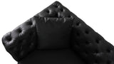 Aurora Faux Leather / Stainless Steel / Engineered Wood /Foam Contemporary Black Faux Leather Sofa - 88" W x 33" D x 28.5" H