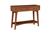 Alpine Furniture Flynn Console Table, Acorn 966-63 Acorn Mahogany Solids & Okoume Veneer 42 x 14 x 33