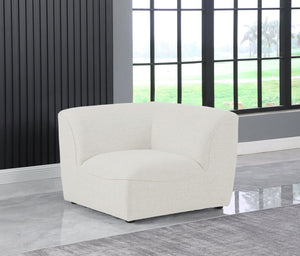 Miramar Linen Textured Fabric / Engineered Wood / Foam Contemporary Cream Durable Linen Textured Corner - 38" W x 38" D x 28.5" H