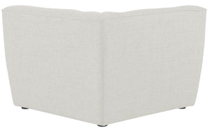 Miramar Linen Textured Fabric / Engineered Wood / Foam Contemporary Cream Durable Linen Textured Corner - 38" W x 38" D x 28.5" H