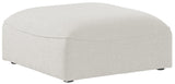 Miramar Linen Textured Fabric Contemporary Ottoman