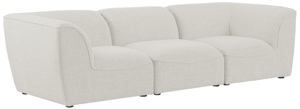 Miramar Linen Textured Fabric / Engineered Wood / Foam Contemporary Cream Durable Linen Textured Modular Sofa - 109" W x 38" D x 28.5" H