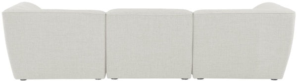 Miramar Linen Textured Fabric / Engineered Wood / Foam Contemporary Cream Durable Linen Textured Modular Sofa - 109" W x 38" D x 28.5" H
