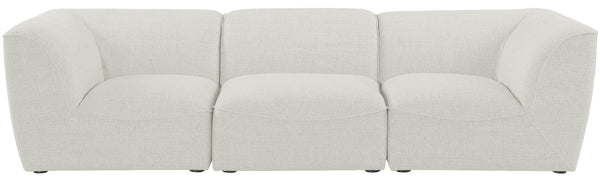 Miramar Linen Textured Fabric / Engineered Wood / Foam Contemporary Cream Durable Linen Textured Modular Sofa - 109" W x 38" D x 28.5" H