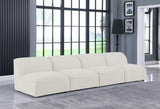 Miramar Linen Textured Fabric / Engineered Wood / Foam Contemporary Cream Durable Linen Textured Modular Sofa - 132" W x 38" D x 28.5" H