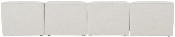 Miramar Linen Textured Fabric / Engineered Wood / Foam Contemporary Cream Durable Linen Textured Modular Sofa - 132" W x 38" D x 28.5" H