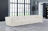 Miramar Linen Textured Fabric / Engineered Wood / Foam Contemporary Cream Durable Linen Textured Modular Sofa - 142" W x 38" D x 28.5" H