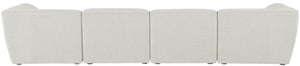 Miramar Linen Textured Fabric / Engineered Wood / Foam Contemporary Cream Durable Linen Textured Modular Sofa - 142" W x 38" D x 28.5" H