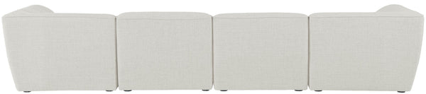 Miramar Linen Textured Fabric / Engineered Wood / Foam Contemporary Cream Durable Linen Textured Modular Sofa - 142" W x 38" D x 28.5" H