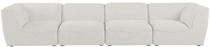 Miramar Linen Textured Fabric / Engineered Wood / Foam Contemporary Cream Durable Linen Textured Modular Sofa - 142" W x 38" D x 28.5" H