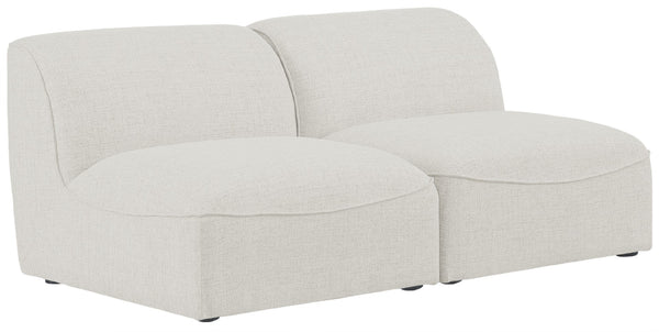 Miramar Linen Textured Fabric / Engineered Wood / Foam Contemporary Cream Durable Linen Textured Modular Sofa - 66" W x 38" D x 28.5" H