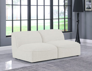 Miramar Linen Textured Fabric / Engineered Wood / Foam Contemporary Cream Durable Linen Textured Modular Sofa - 66" W x 38" D x 28.5" H