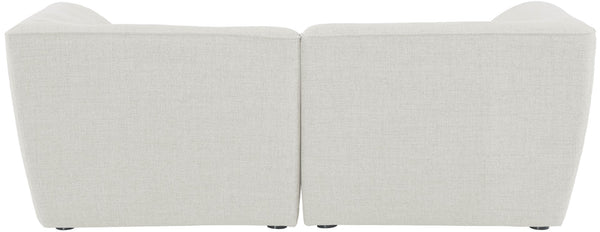 Miramar Linen Textured Fabric / Engineered Wood / Foam Contemporary Cream Durable Linen Textured Modular Sofa - 76" W x 38" D x 28.5" H