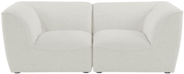 Miramar Linen Textured Fabric / Engineered Wood / Foam Contemporary Cream Durable Linen Textured Modular Sofa - 76" W x 38" D x 28.5" H