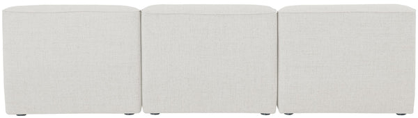 Miramar Linen Textured Fabric / Engineered Wood / Foam Contemporary Cream Durable Linen Textured Modular Sofa - 99" W x 38" D x 28.5" H