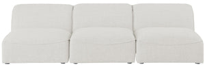 Miramar Linen Textured Fabric / Engineered Wood / Foam Contemporary Cream Durable Linen Textured Modular Sofa - 99" W x 38" D x 28.5" H
