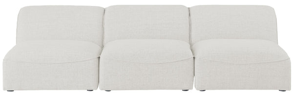 Miramar Linen Textured Fabric / Engineered Wood / Foam Contemporary Cream Durable Linen Textured Modular Sofa - 99" W x 38" D x 28.5" H