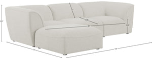Miramar Linen Textured Fabric / Engineered Wood / Foam Contemporary Cream Durable Linen Textured Modular Sectional - 109" W x 73" D x 28.5" H