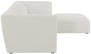 Miramar Linen Textured Fabric / Engineered Wood / Foam Contemporary Cream Durable Linen Textured Modular Sectional - 109" W x 73" D x 28.5" H