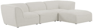 Miramar Linen Textured Fabric / Engineered Wood / Foam Contemporary Cream Durable Linen Textured Modular Sectional - 109" W x 73" D x 28.5" H