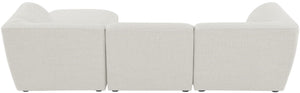 Miramar Linen Textured Fabric / Engineered Wood / Foam Contemporary Cream Durable Linen Textured Modular Sectional - 109" W x 73" D x 28.5" H